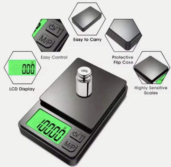 SCALE WITH BALCKLIGHT LCD 0.1G TO 1000G