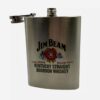 JIM BEAM HIP FLASK AND SHORT GLASS SET STAINESS STEEL