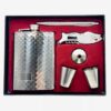 HIP FLASK,SHORT GLASS,BOTTLE OPENER AND PEN GIFT SET STAINLESS STEEL