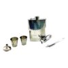 HIP FLASK,SHORT GLASS,BOTTLE OPENER AND PEN GIFT SET STAINLESS STEEL