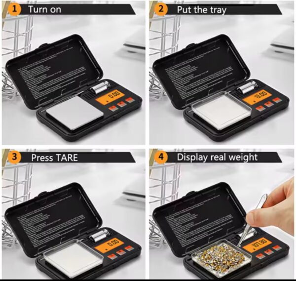 SCALE 0.001G TO 200G WITH MINI MG PORTABLE WEIGHING