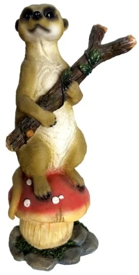 MEERKAT CHILLING ON MUSHROOM