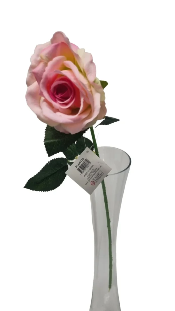 PINKISH WHITE DIAMOND VELVET SINGLE STEM ROSE