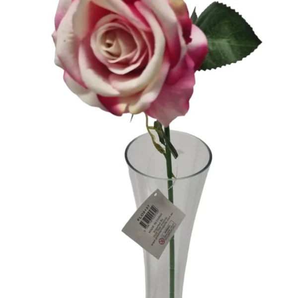 HOT PINKISH WHITE DIAMOND VELVET SINGLE STEM ROSE