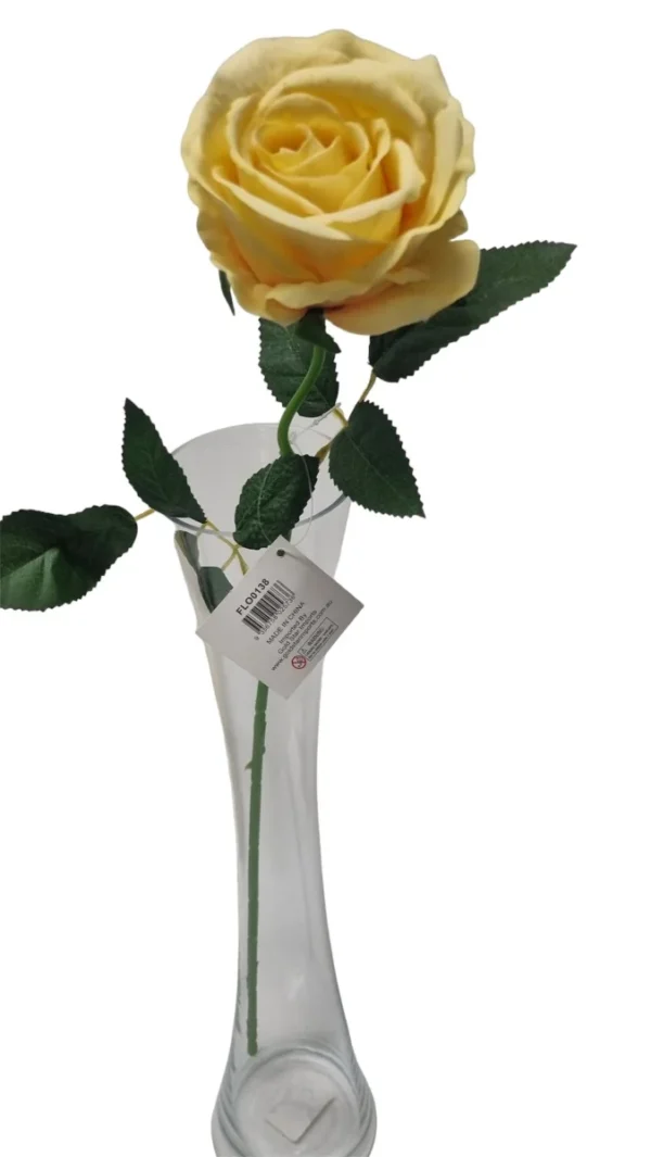 PALE YELLOW DIAMOND VELVET SINGLE STEM ROSE