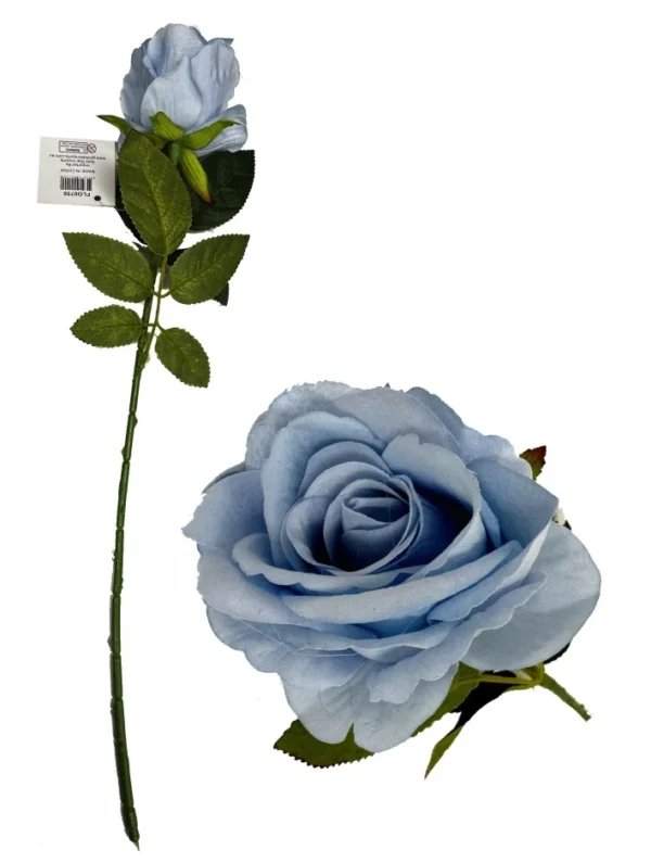 LIGHT BLUE DIAMOND VELVET SINGLE STEM ROSE