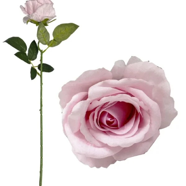 LIGHT PINK DIAMOND VELVET SINGLE STEM ROSE