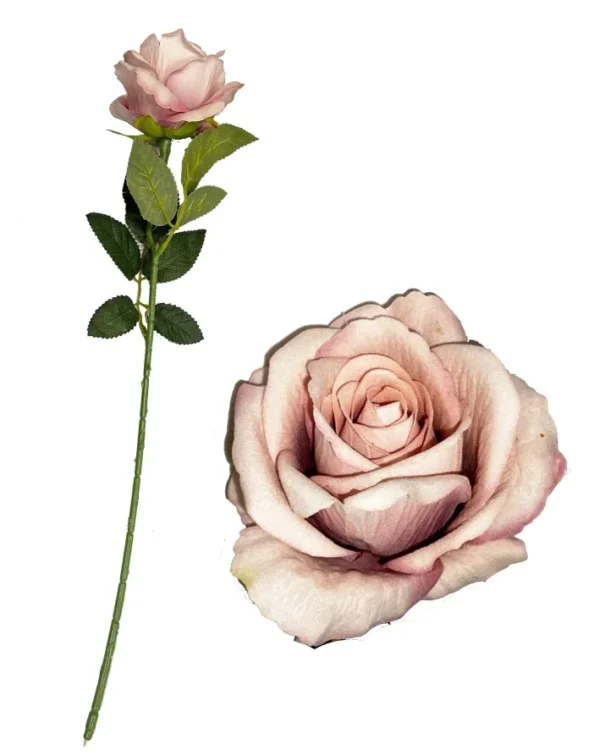 LIGHT MAUVE DIAMOND VELVET SINGLE STEM ROSE