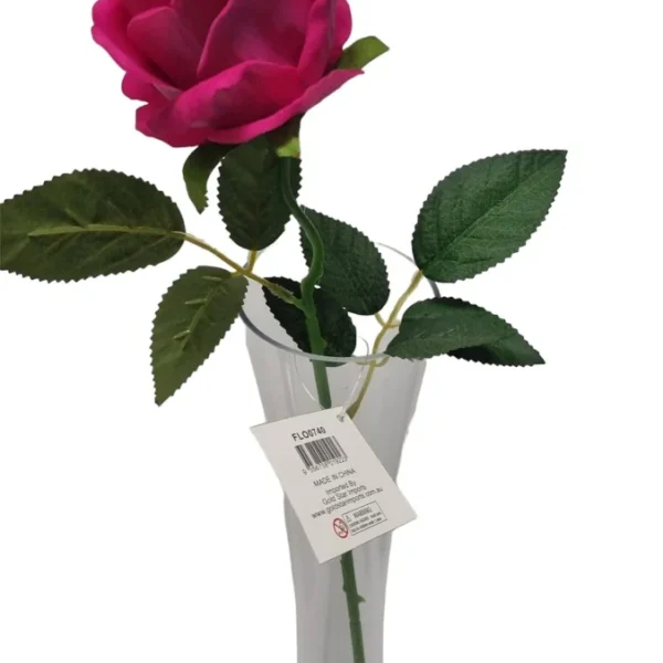 HOT PINK DIAMOND VELVET SINGLE STEM ROSE