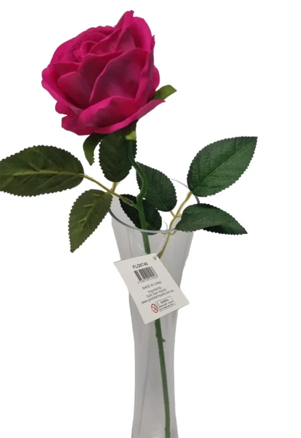 HOT PINK DIAMOND VELVET SINGLE STEM ROSE