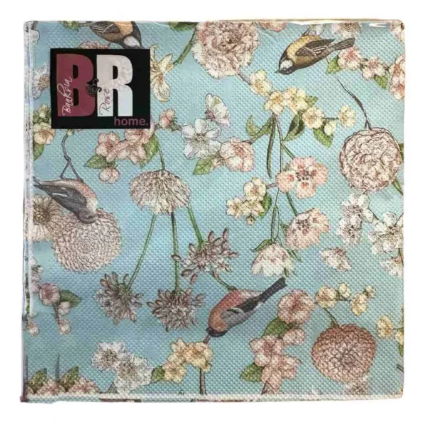 BLUE BIRD FLORAL NAPKINS