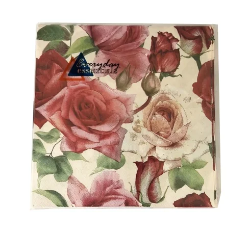 WATERCOLOR ROSE NAPKINS