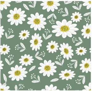 GREEN DAISY NAPKINS