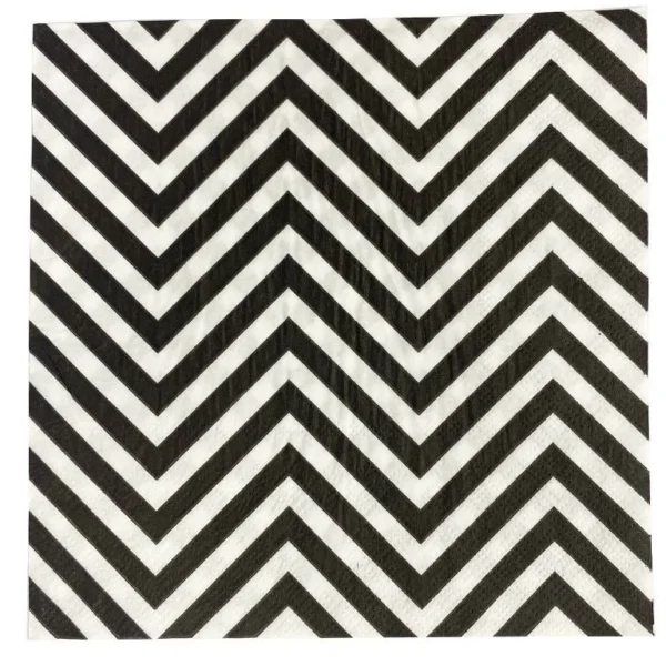 BLACK CHEVRON STRIPE NAPKIN
