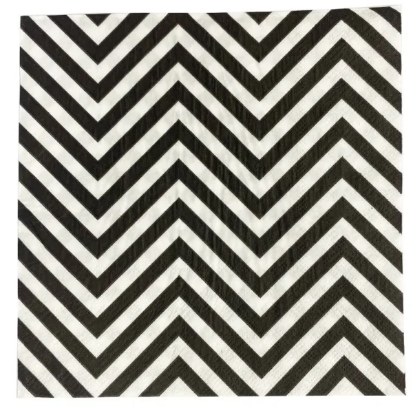BLACK CHEVRON STRIPE NAPKIN