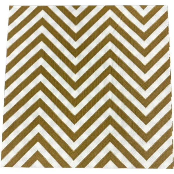 GOLD CHEVRON STRIPE NAPKIN