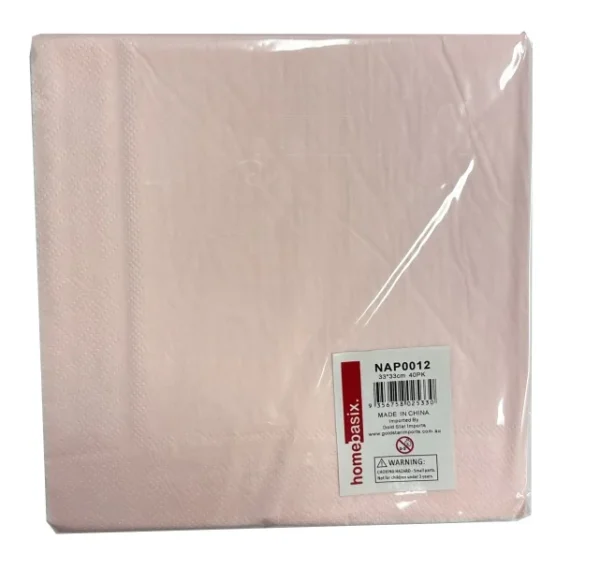 LIGHT PINK 40 PACK NAPKINS
