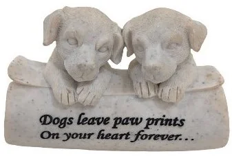 TWO DOG PLAQUE - PAW PRINTS