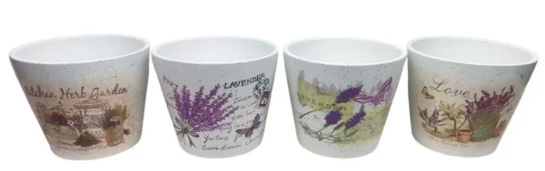 CERAMIC POTS - SET OF 4 LAVENDERS