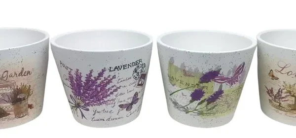 CERAMIC POTS - SET OF 4 LAVENDERS