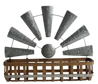 RUSTIC WINDMILL WALL PLANTER