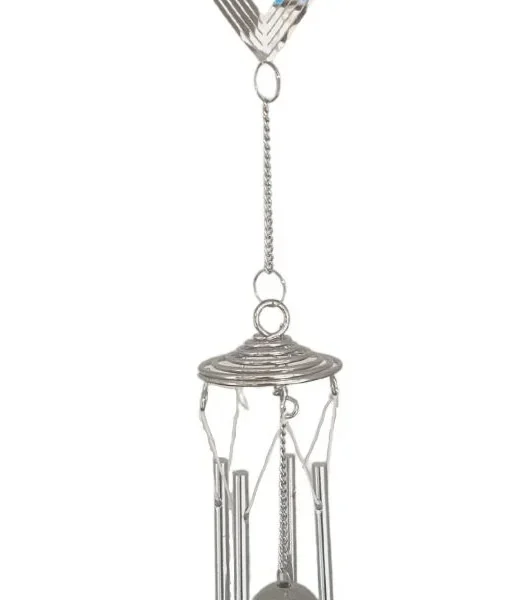 HUMMINGBIRD OVAL WINDCHIME - SILVER