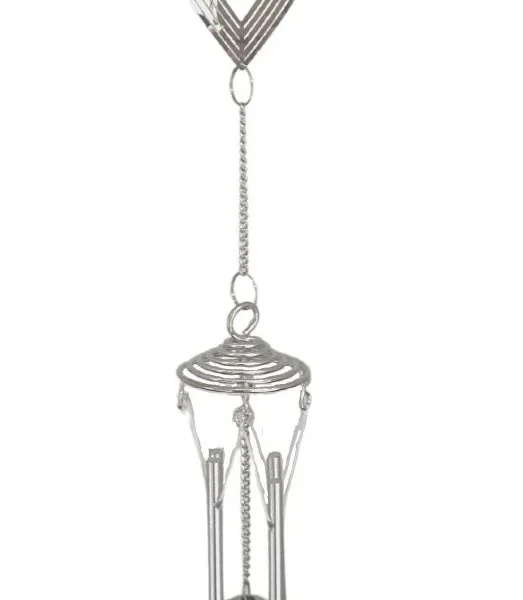 OWL OVAL WINDCHIME - SILVER