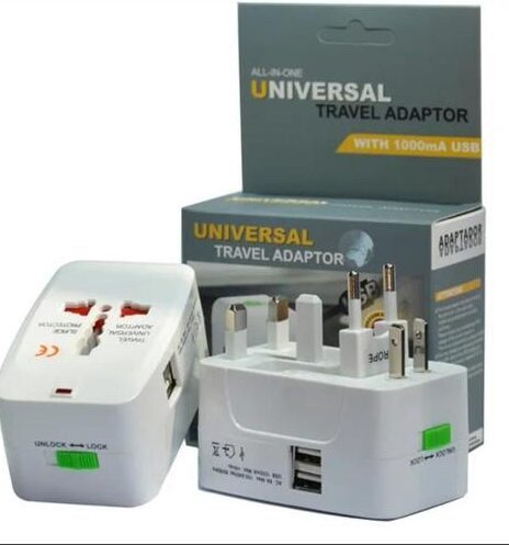 UNIVERSAL TRAVEL ADAPTER WITH 100MA USB