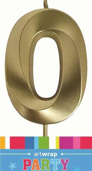 E10105.jpg CANDLE SINGLE NUMBER METALLIC GOLD 0