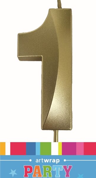 E10106.jpg CANDLE SINGLE NUMBER METALLIC GOLD 1