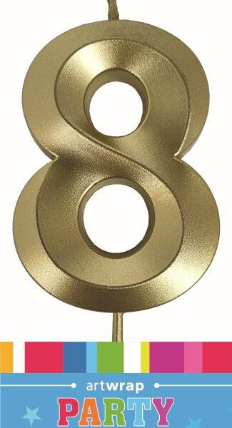 E10113.jpg CANDLE SINGLE NUMBER METALLIC GOLD 8