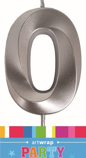 E10115.jpg CANDLE SINGLE NUMBER METALLIC SILVER 0