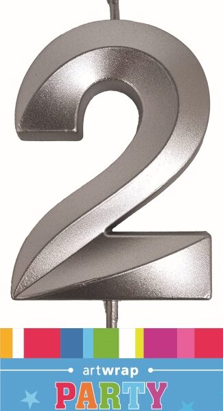 E10117.jpg CANDLE SINGLE NUMBER METALLIC SILVER 2