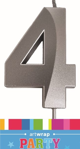E10119.jpg CANDLE SINGLE NUMBER METALLIC SILVER 4