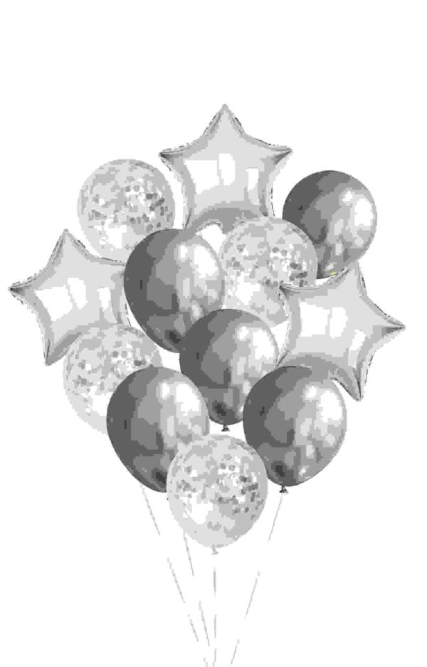 BALLOON PACK 12PK SILVER