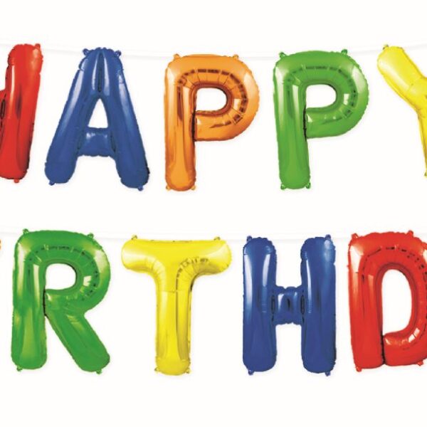 E10701.jpg BALLOON FOIL BANNER 35CM BRIGHTS HAPPY BIRTHDAY