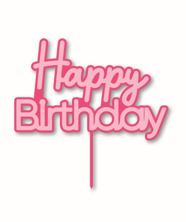CAKE TOPPER ACRYLIC 1PK HBD PINK