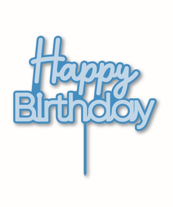 CAKE TOPPER ACRYLIC 1PK HBD BLUE