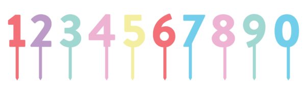 CAKE TOPPER NUMBERS 19PK BRIGHTS