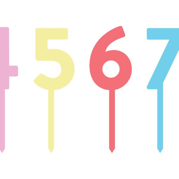CAKE TOPPER NUMBERS 19PK BRIGHTS