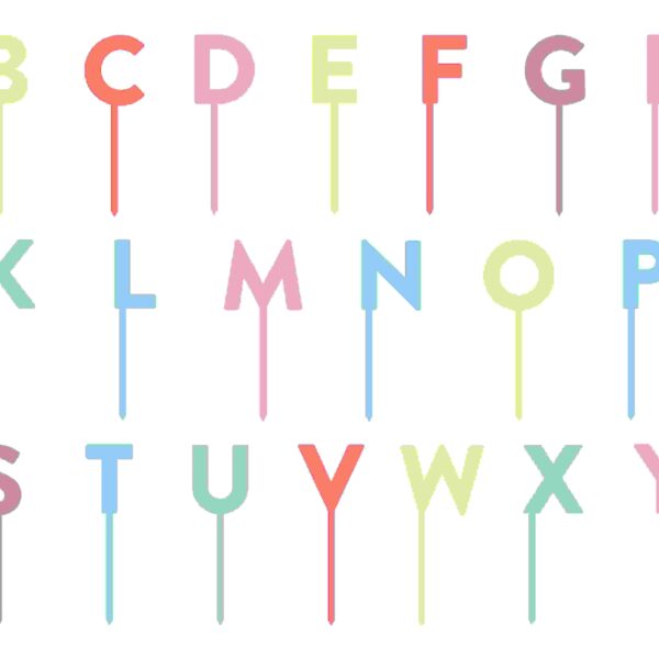 E11779-A CAKE TOPPER LETTERS 55PK BRIGHTS PRD CAKE TOPPER LETTERS 55PK BRIGHTS