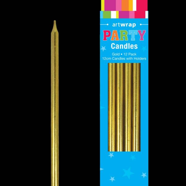 E11788.jpg CANDLE 12PK 12CM TAPER GOLD
