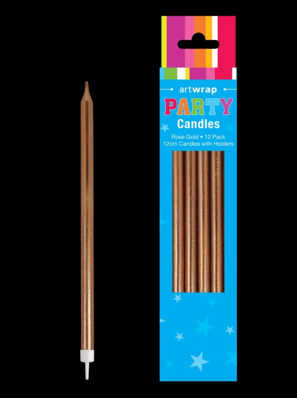 CANDLE 12PK 12CM TAPER ROSE GOLD