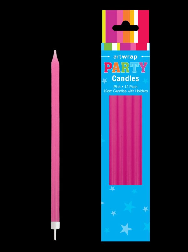 CANDLE 12PK 12CM TAPER PINK