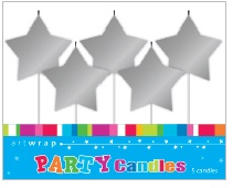 E3344.jpg CANDLE 5 PICK STARS SILVER