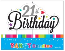 E3347.jpg CANDLE LARGE 21ST BIRTHDAY STARS