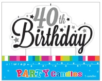 E3349.jpg CANDLE LARGE 40TH BIRTHDAY STARS