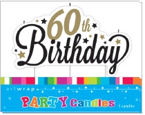 E3351.jpg CANDLE LARGE 60TH BIRTHDAY STARS