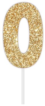E4085.jpg CAKE TOPPER NUMBER GLITTER GOLD 0
