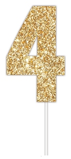 E4089.jpg CAKE TOPPER NUMBER GLITTER GOLD 4
